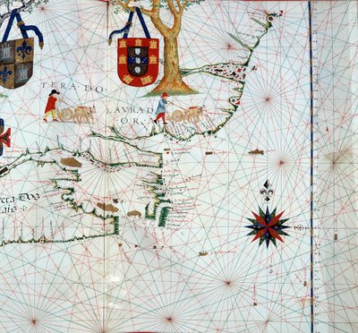 Detail van een kaart van Labrador (Markland), Oost-Canada door Unknown artist