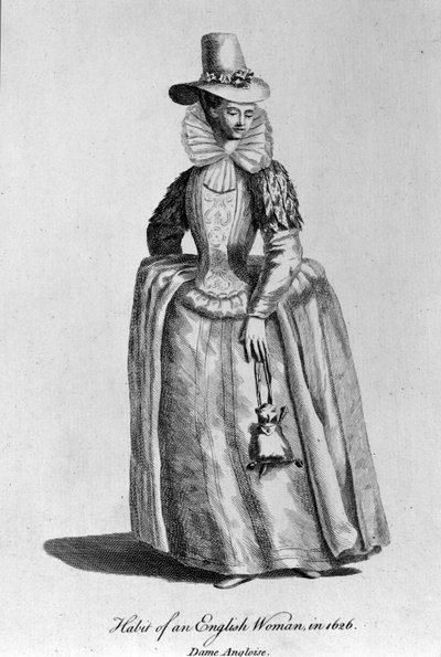 Engelse vrouw van 1626 door Unknown artist