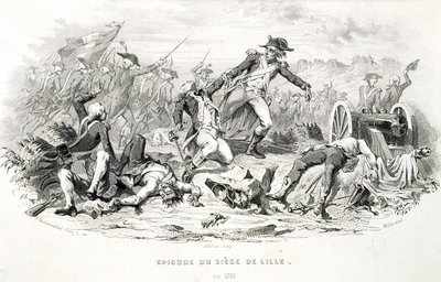 Episode van het beleg van Lille in 1792 - in "Fastes de Gardes nationales de France" door Unknown artist