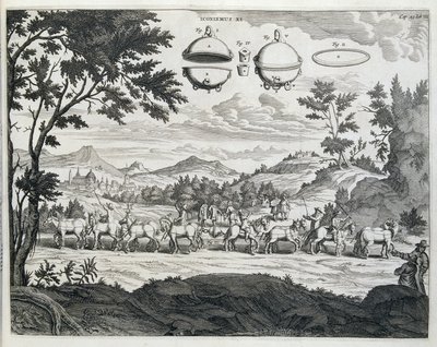 Experiment van Otto von Guericke (Otto de Guericke) door Unknown artist