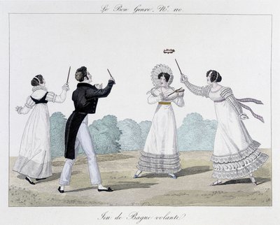 Vliegende ring spel - in "The Good Genre", nr. 110, begin 19e eeuw door Unknown artist