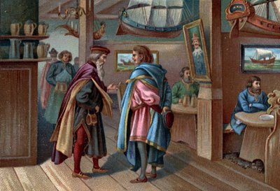 Oude winkelcentra: Lubecks kamer van navigators in de 17e eeuw. door Unknown artist