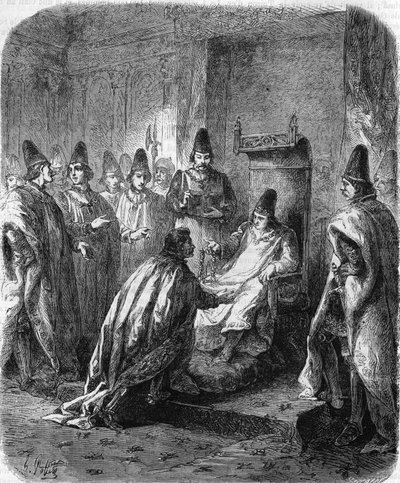 Oprichting van de Orde van Sint-Michiel door Lodewijk XI in Amboise op 1 augustus door Unknown artist
