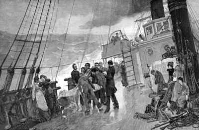 Begrafenis op zee. 1890 door Unknown artist