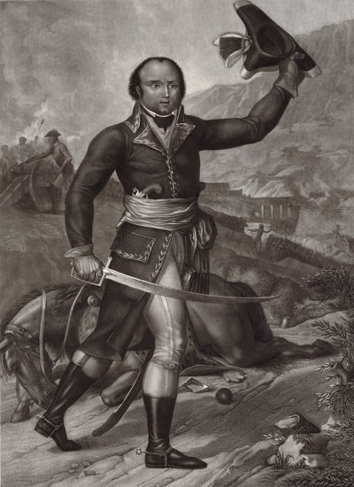 Generaal Thomas-Alexandre Dumas in uniform van de Franse Republikeinse legerofficier - Alexandre Davy de la Pailleterie genaamd Dumas (1762-1806) Franse officier vader van de Franse schrijver Alexandre Dumas Père - le général Thomas Alexandre Davy de la Pa door Unknown artist