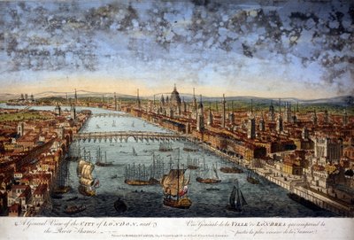 Algemeen overzicht van de stad Londen inclusief het dichtstbijzijnde deel van de Theems. 1800. door Unknown artist