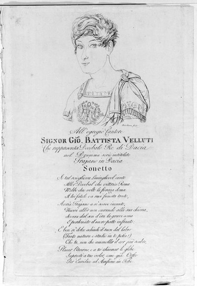 Giovanni Battista Velluti (1781-1861), laatste operacastraat. door Unknown artist