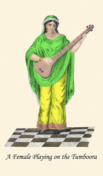 Meisje dat op de Tumboora speelt door Unknown Artist