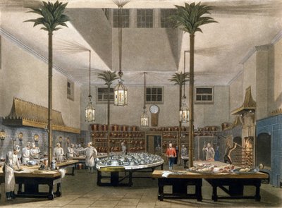 Grand Hotel: de keukens van het Great Pavillon Hotel in Brighton. 1850 door Unknown artist