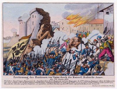 Russisch-Turkse oorlog van 1828-1829 - De bestorming van de bastions van Varna door het Russische leger in september 1828 door Unknown artist