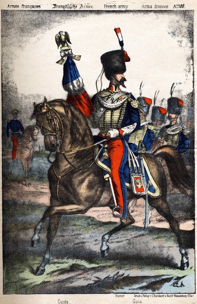Gids voor het Franse leger (gravure 19e eeuw) door Unknown artist