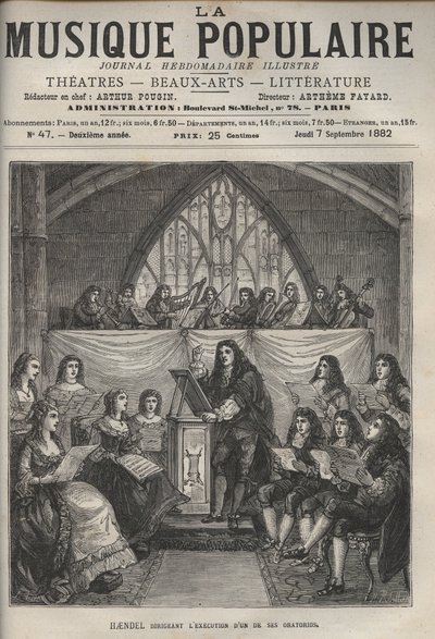 Handel dirigeert een van zijn oratoria - George Frederick Handel. door Unknown artist