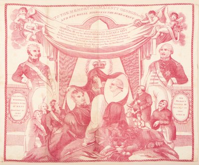 Zakdoek ter herdenking van George III en Edward, Hertog van Kent door Unknown artist