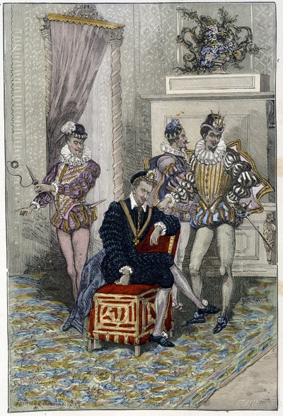 Hendrik III en zijn favorieten door Unknown artist