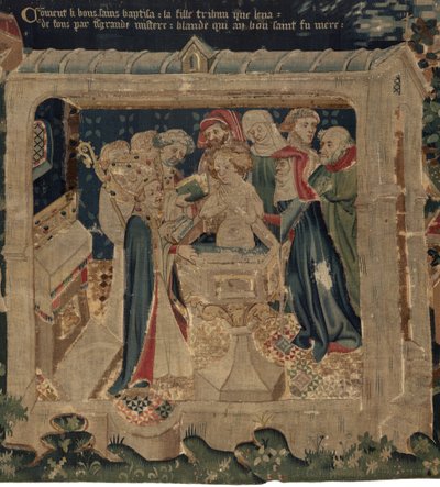 Geschiedenis van Sint Piat en Sint Eleuthère, Scene 13: De doop van Blanda door Unknown artist