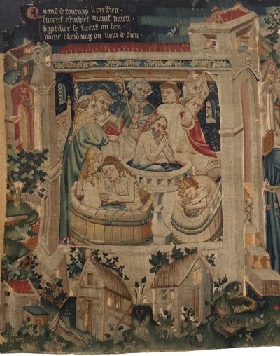 Geschiedenis van Sint Piat en Sint Eleuthère, Scene 7: Doop van de verbannen christenen door Unknown artist