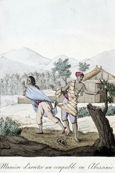 Hoe een dader te arresteren in Abessinië (Abissinia) - gravure door Unknown artist