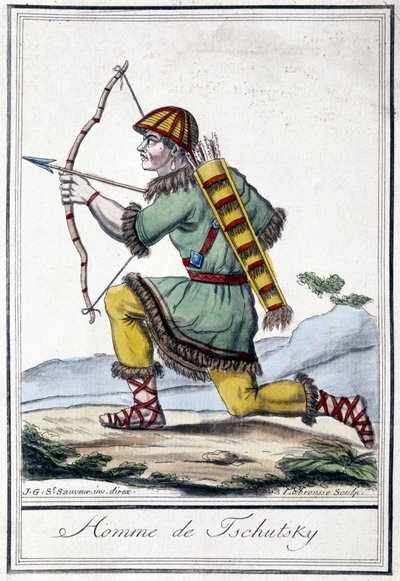 Illustratie van een Russische jager (Tschutsky) in de 19e eeuw door Unknown artist