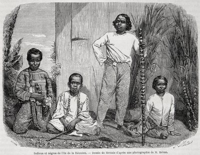 Indianen en negers van Reunion Island - in 