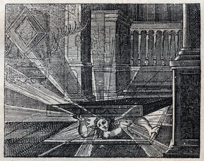 Italiaanse spreekwoorden: Verita non pua star sepolta - De waarheid kan niet begraven blijven. Gravure van de 19e eeuw door Unknown artist