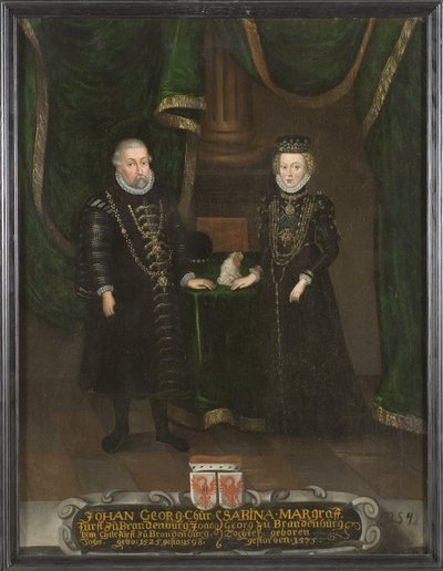 Johann Georg, keurvorst van Brandenburg en Sabina van Brandenburg-Ansbach door Unknown artist