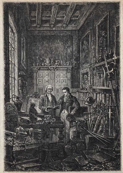 Jonathan Oldenbuck - (De Heilige der Heiligen van de Antiquair) - Illustratie van de 19e eeuw voor de roman 