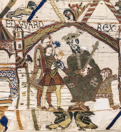 Koning Edward de Belijder stuurt Harold naar Normandië, Tapijt van Bayeux door Unknown artist