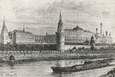 Kremlin in Moskou, gravure uit Vrij Rusland door Unknown artist