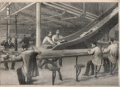 De post: het stempelen van brieven in het Hotel des Posts de Paris door Unknown artist
