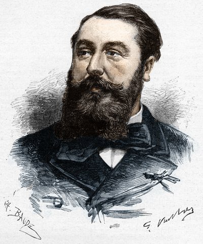 Leo Delibes (1836-1891), Franse muzikant en componist. Houtsnede door Charles Baude naar Gaston Vuillier - in "Le Monde Illustré" van 28 april 1883. door Unknown artist