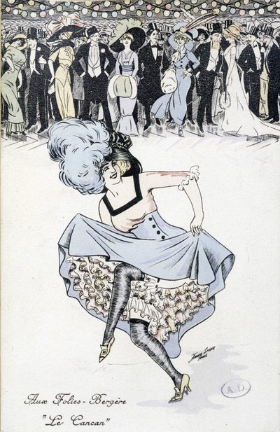 Les Folies-Bergère: de Cancan, n.d. door Unknown artist