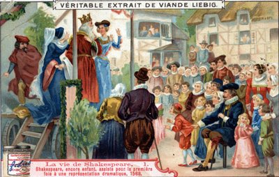 Leven van Shakespeare: Kind Shakespeare woonde voor het eerst een dramatische voorstelling bij door Unknown artist