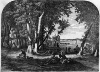 Het eiland Croissy, in de zomer door Unknown artist