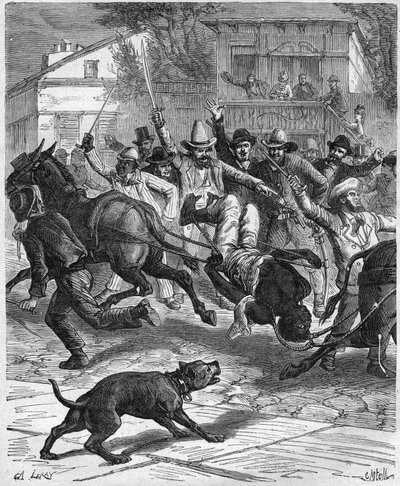 Lynchen van een barbier in Osceola in 1887 door Unknown artist