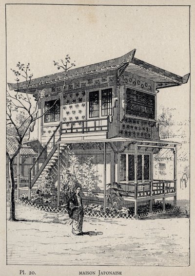 Maison Japonais (Japans huis) - gravure uit 1889 in 