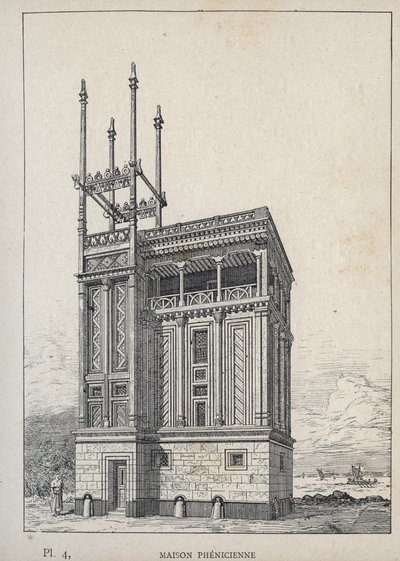 Maison Phenicienne - (Fenicisch Huis, Wereldtentoonstelling, Parijs) door Unknown artist