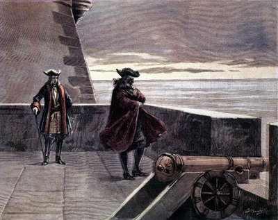 Man met ijzeren masker in zijn toren (gravure 19e eeuw) door Unknown artist