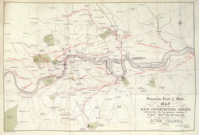 Metropolitan Board of Works kaart van Bazalgette