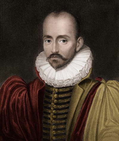 Michel Eyquem de Montaigne 1533-1592 - gravure - 19e eeuw door Unknown artist
