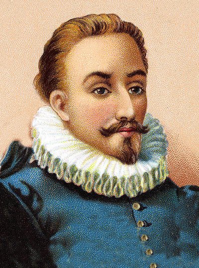 Portret van Miguel de Cervantes Saavedra (1547-1616), Spaanse dichter en toneelschrijver door Unknown artist