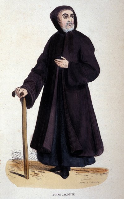 Jacobitische monnik (gravure uit een album over religieuze orden, Parijs) door Unknown artist
