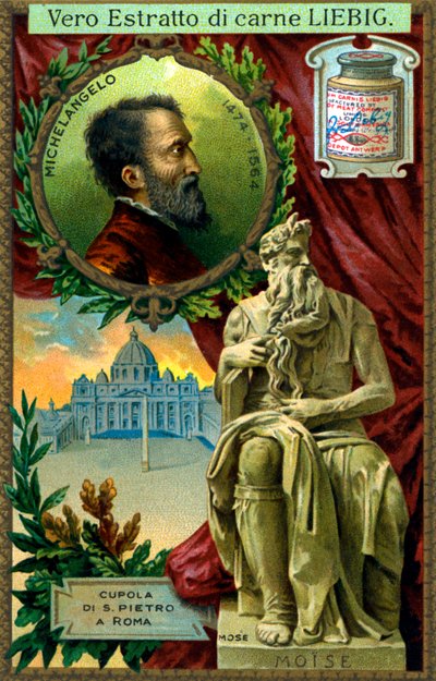 Mozes - standbeeld door Michelangelo, begin 20e eeuw door Unknown artist