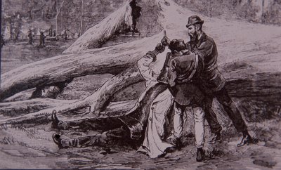 Ned Kelly gevangen door politieagent Kelly en spoorwegman Jesse Dowsett, 28 juni 1880 door Unknown artist