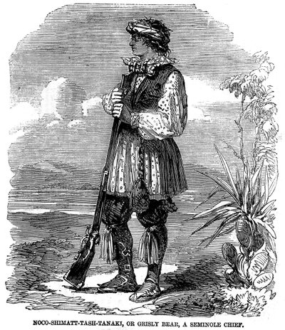 Noo-Shimatt-Tash-Tanaki, of grizzly beer, een Seminole Chief door Unknown artist