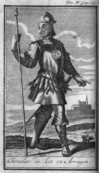 Ordes van Ridderlijkheid. Ridder van de Orde van de Lelie in Aragon in de 15e eeuw in 