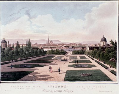 Overzicht van Wenen vanaf Belvedere, Oostenrijk door Unknown artist