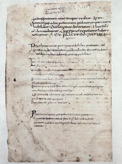 Pagina van Commentaren op de Psalmen door Cassiodore (manuscript, 9e eeuw) door Unknown artist