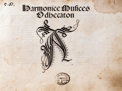 Pagina van bladmuziek van Harmonice Musices Odhecaton door Ottaviano Petrucci (1501) door Unknown artist