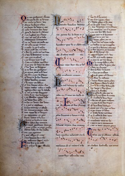 Pagina van liederen, teksten en muziek door Unknown artist