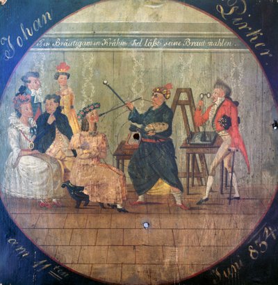 Schilder met modellen door Unknown artist